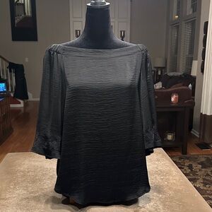 Jennifer Lopez Black Cold Shoulder Gauzey Blouse